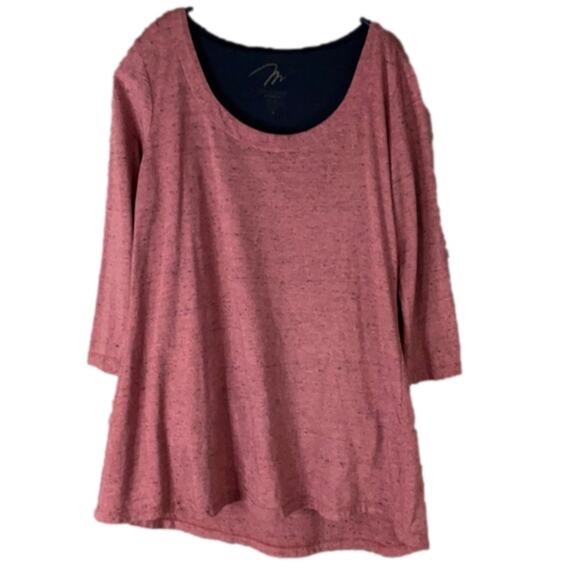 Miraclebody by Miraclesuit Cropped Sleeve Top Heathered Pink Size Medium - Picture 1 of 8